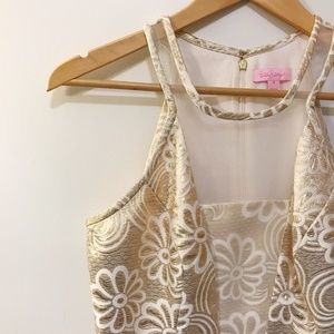 Lilly Pulitzer | Gold Elsie Party Dress Small